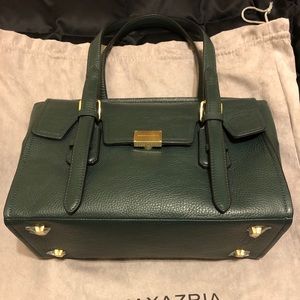 NWT BCBG LEATHER DEEP JADE MID SIZE CARRY ALL